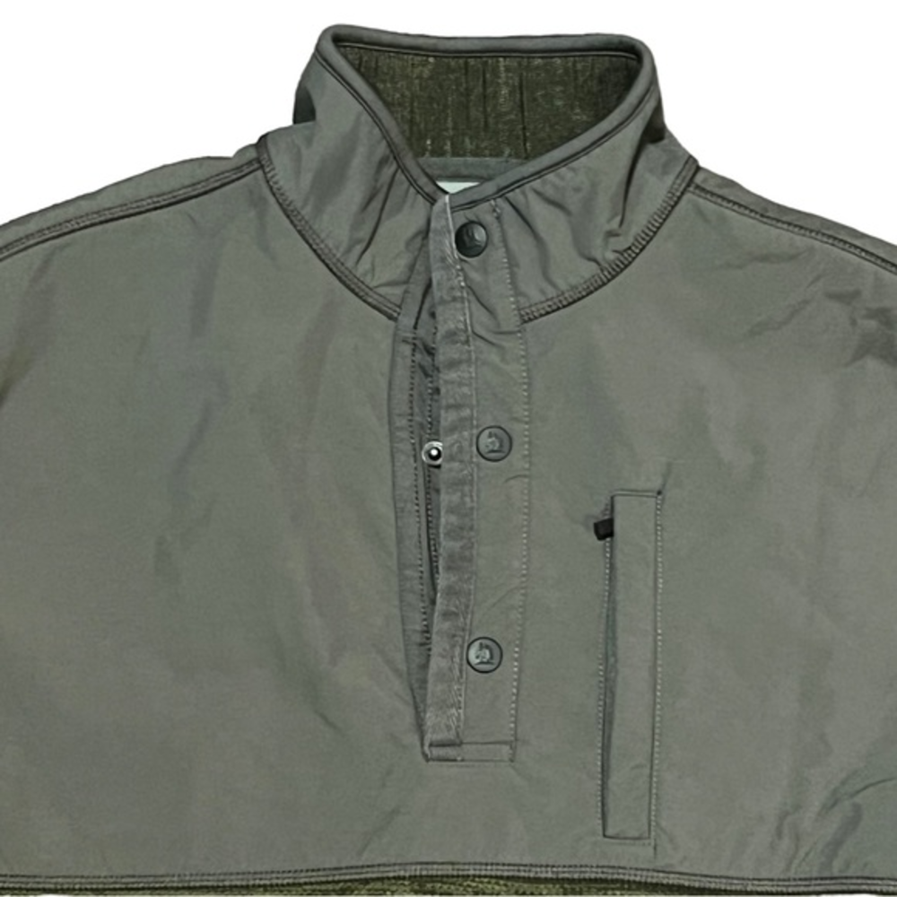 G.H. Bass & Co Green Pullover Sweater‎ Men's Large Quarter Button Up Nylon Yoke
